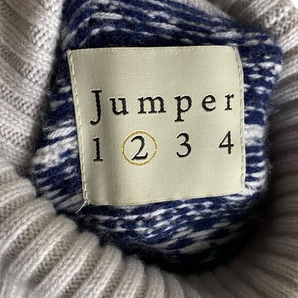 Jumper 1234 Sweater Womens M 2 Turtleneck Fair Isle Cashmere Wool Oversized Boxy - Picture 3 of 13
